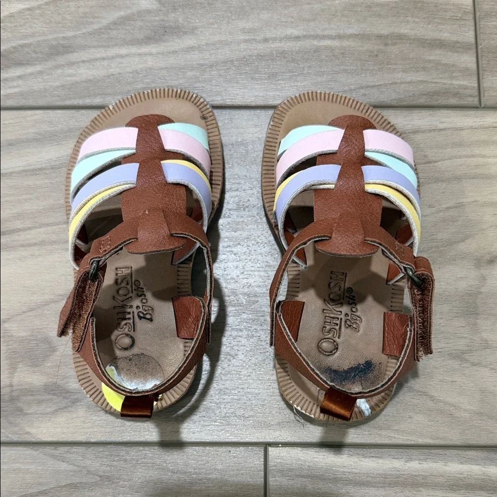 Stylish Brown Kids Sandals with Multicolor Straps